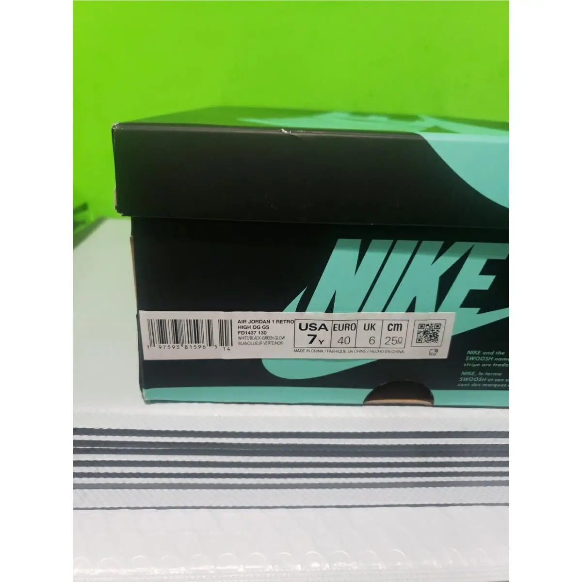 Nike shoes - Air Jordan 1 - Air - DZ5485-130 - Green, Black, White (UPC: 00197593815965) 19