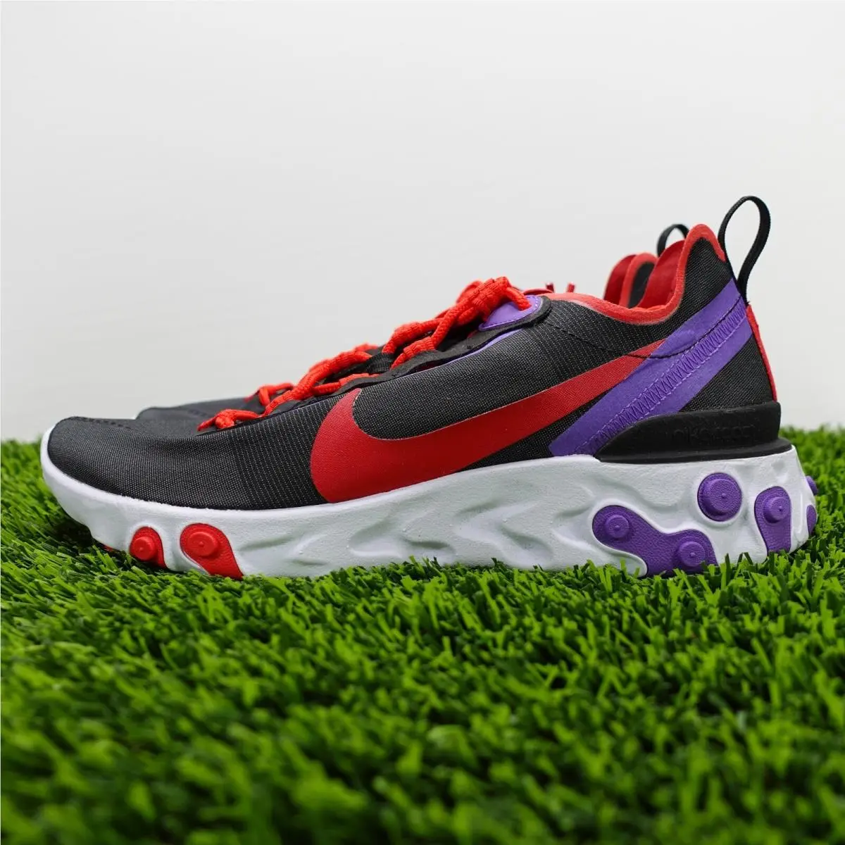 Nike React Element 55 Running Womens Shoes Size 7.5 Black Red CQ9903-001
