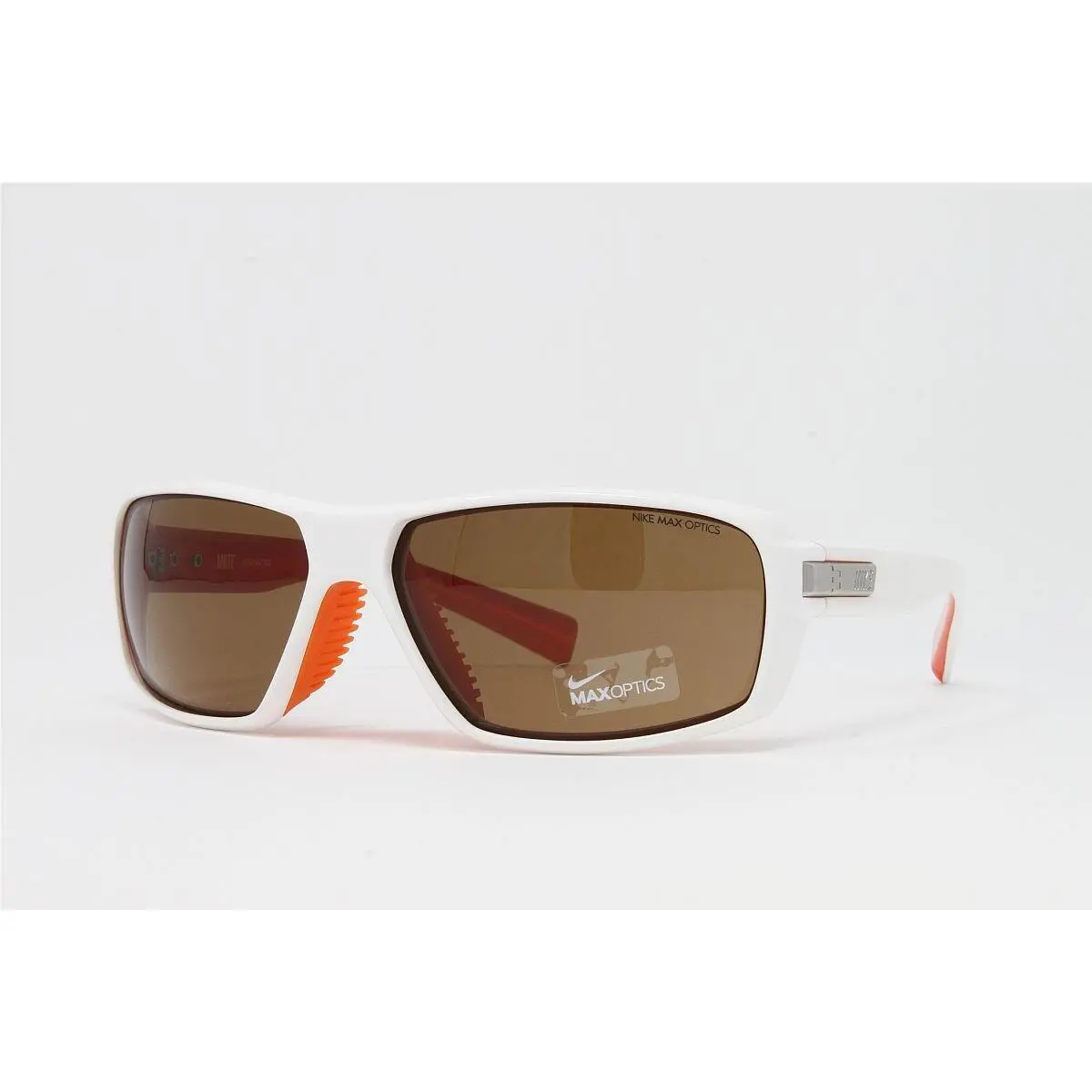 Nike Mute EV0642 102 White Mandarin 63mm Brown Lens Men`s Sunglasses