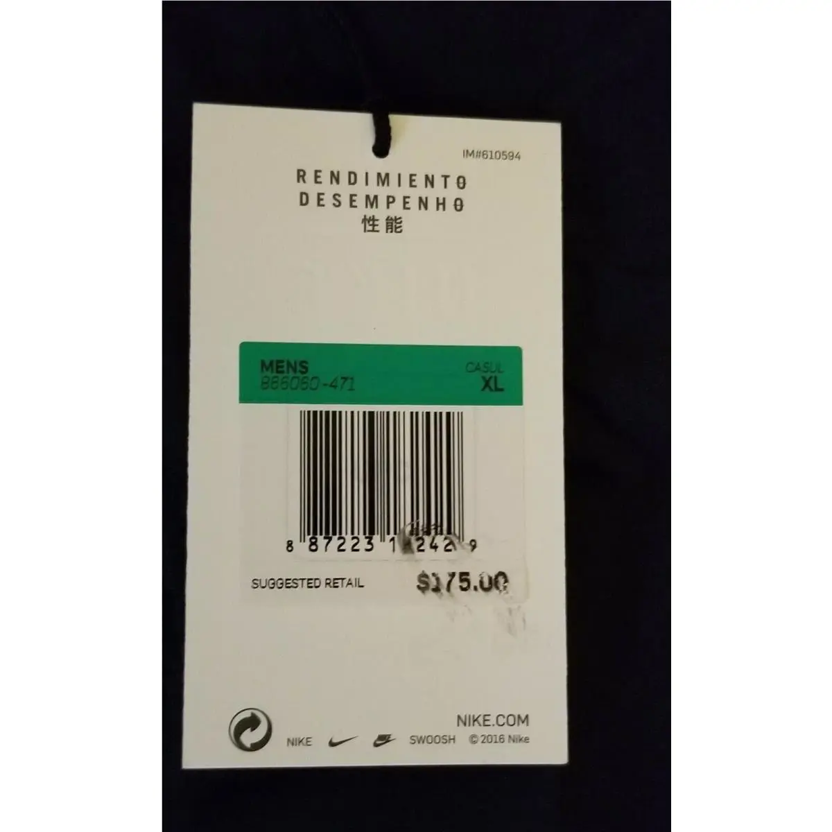 Nike clothing - Black/Greyish Blue, Style- Number: 866060-471 (UPC: 887223182429) 1