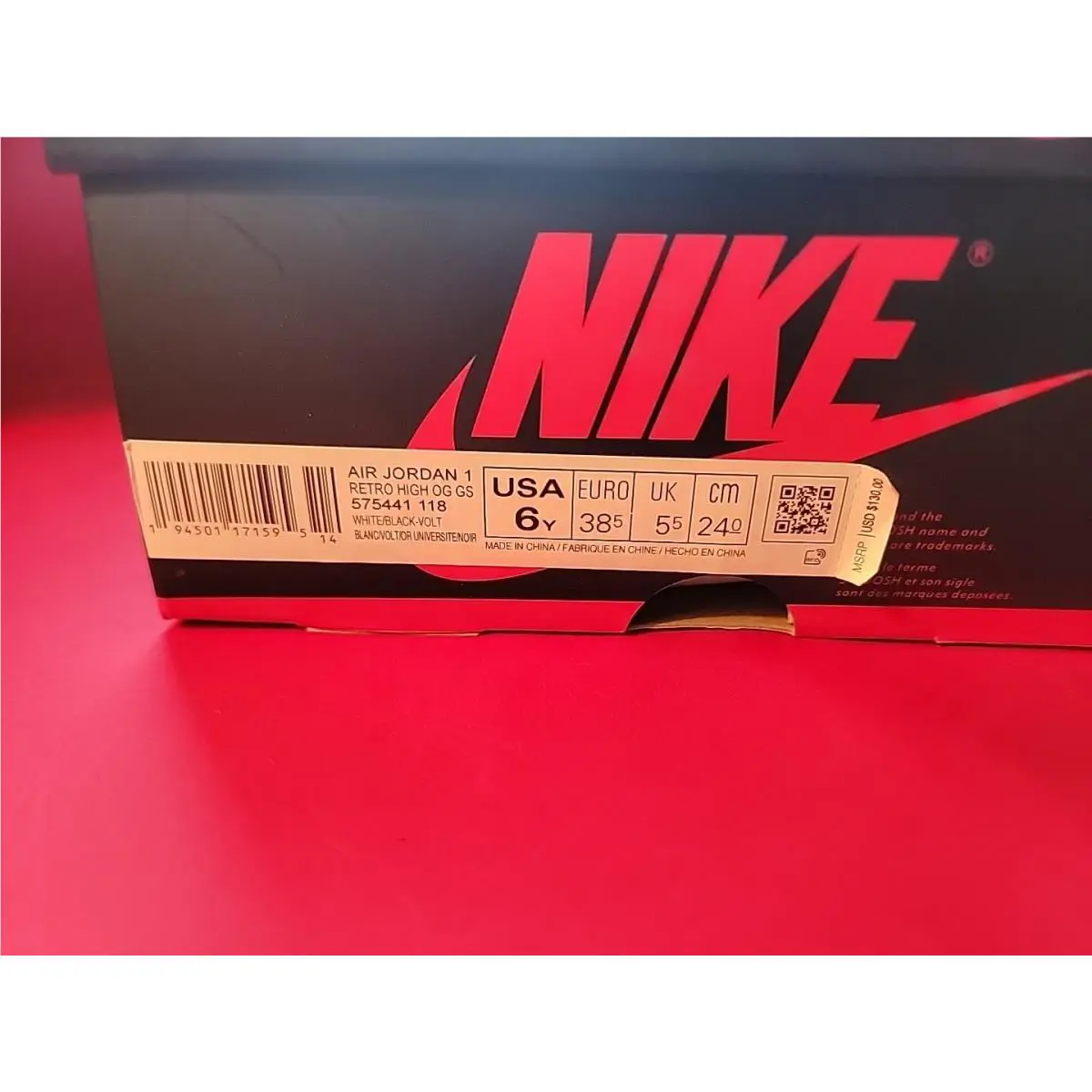 Nike shoes - Air Jordan 1 - Air - 575441 118 - Yellow (UPC: 0194501171595) 8