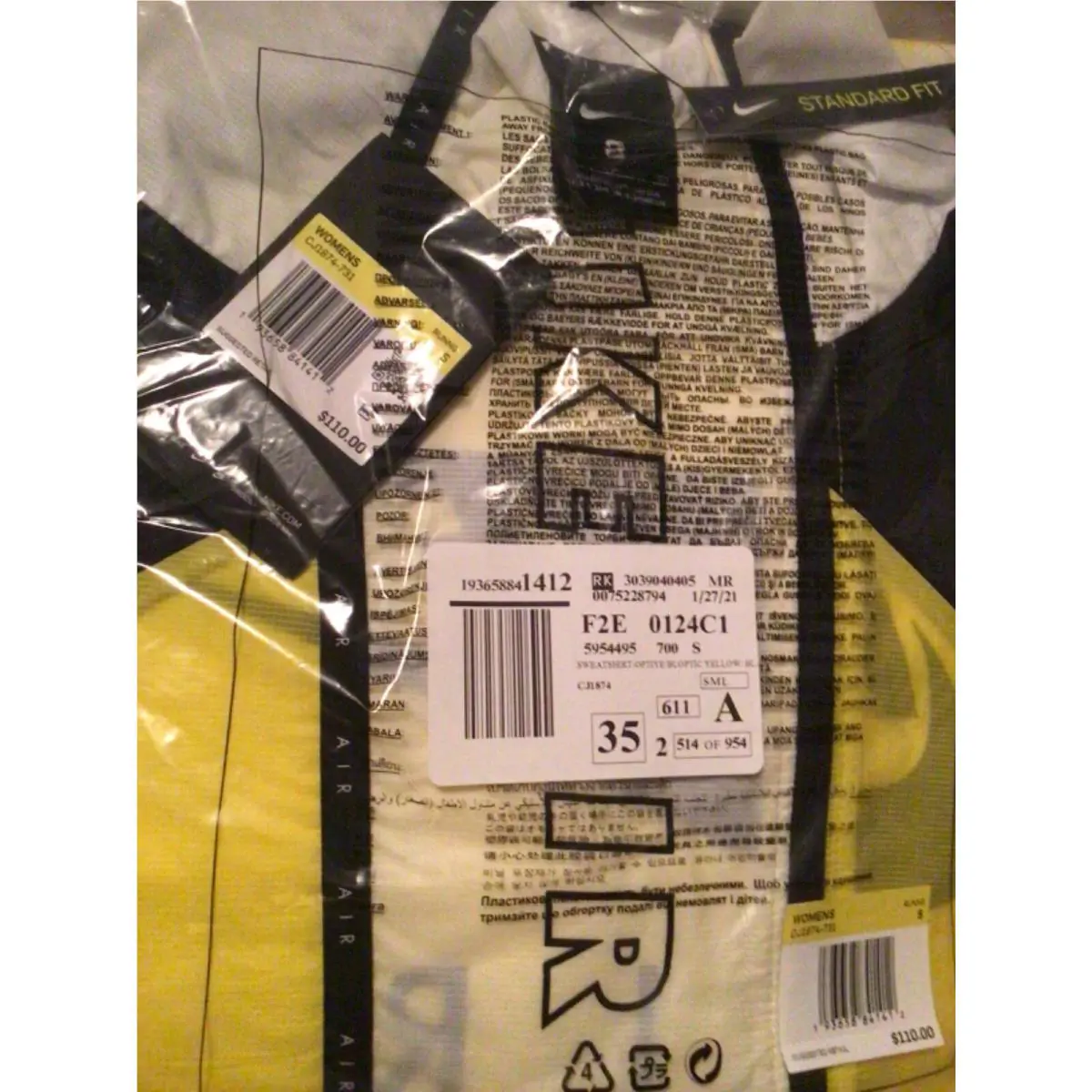 Nike clothing - Nike Dri-Fit - CJ1874-731 - Yellow (UPC: 193658841412) 0