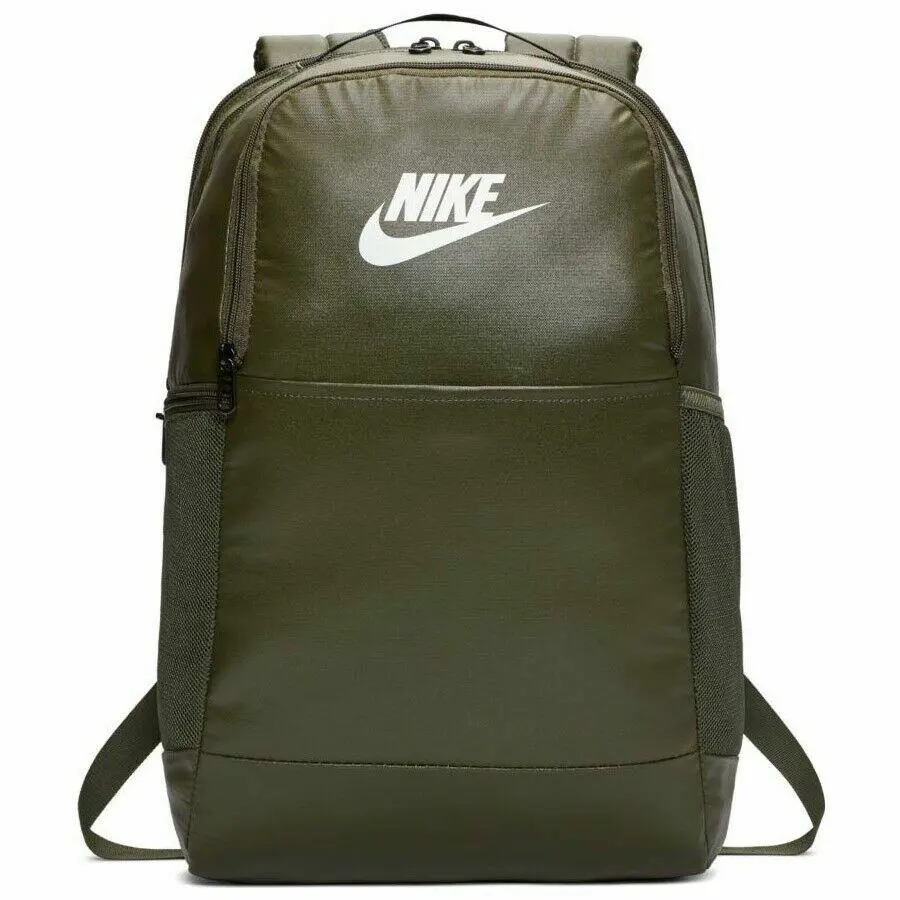 Nike Brasilia Medium Backpack Sport Bag School Travel Green BA6124-325 Polyester - Green/White