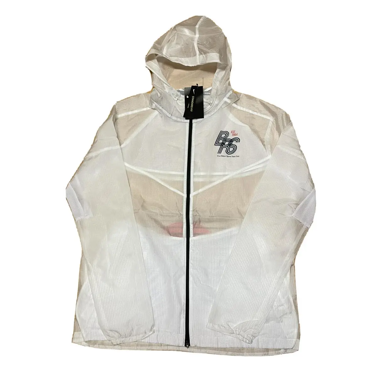 Nike Blue Ribbon Sports Track Club Packable Running Jacket White CJ4502-100 Sz M