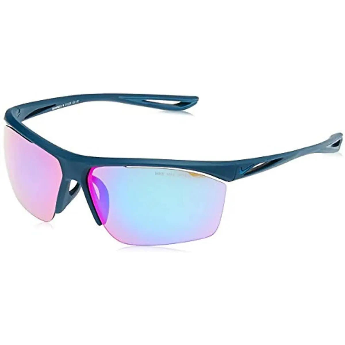 Nike EV1108-433 Tailwind SM Matte Blue Sunglasses W/turquoise Mirror Lenses - Matte Blue Force/Green Abyss, Frame: Blue, Lens: Green