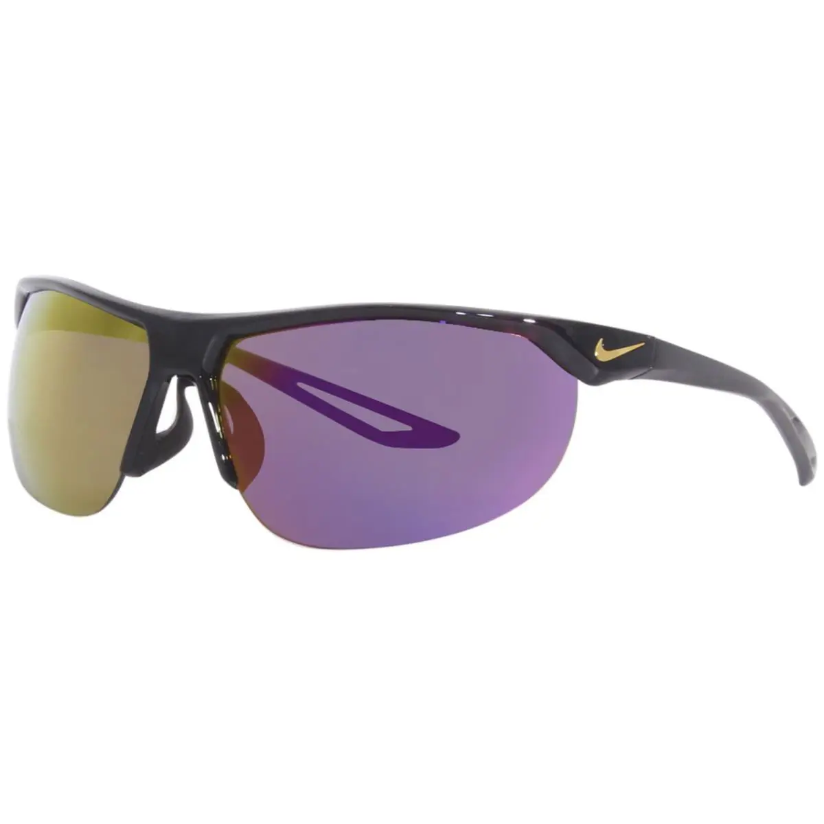 Nike Cross-trainer-m EV1012 066 Sunglasses Black/pink Mirror Wrap Around 67mm - Frame: Black, Lens: Gray