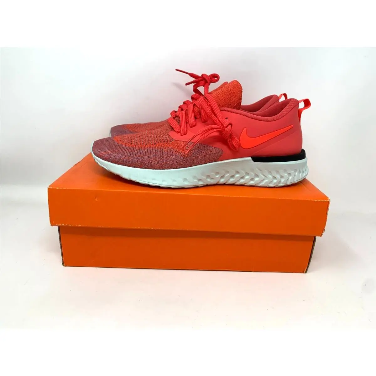 Nike Odyssey React Flyknit 2 Women 7.5 Running Shoe Ember Glow Sneaker AH1016