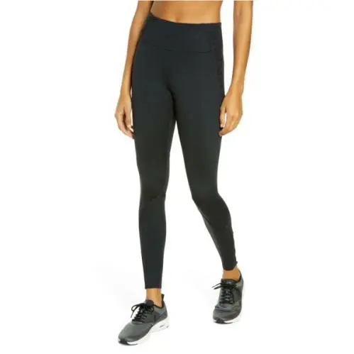 Nike Women`s One Luxe Mid Rise 7/8 Laced Legging Black Size:xs--nwt