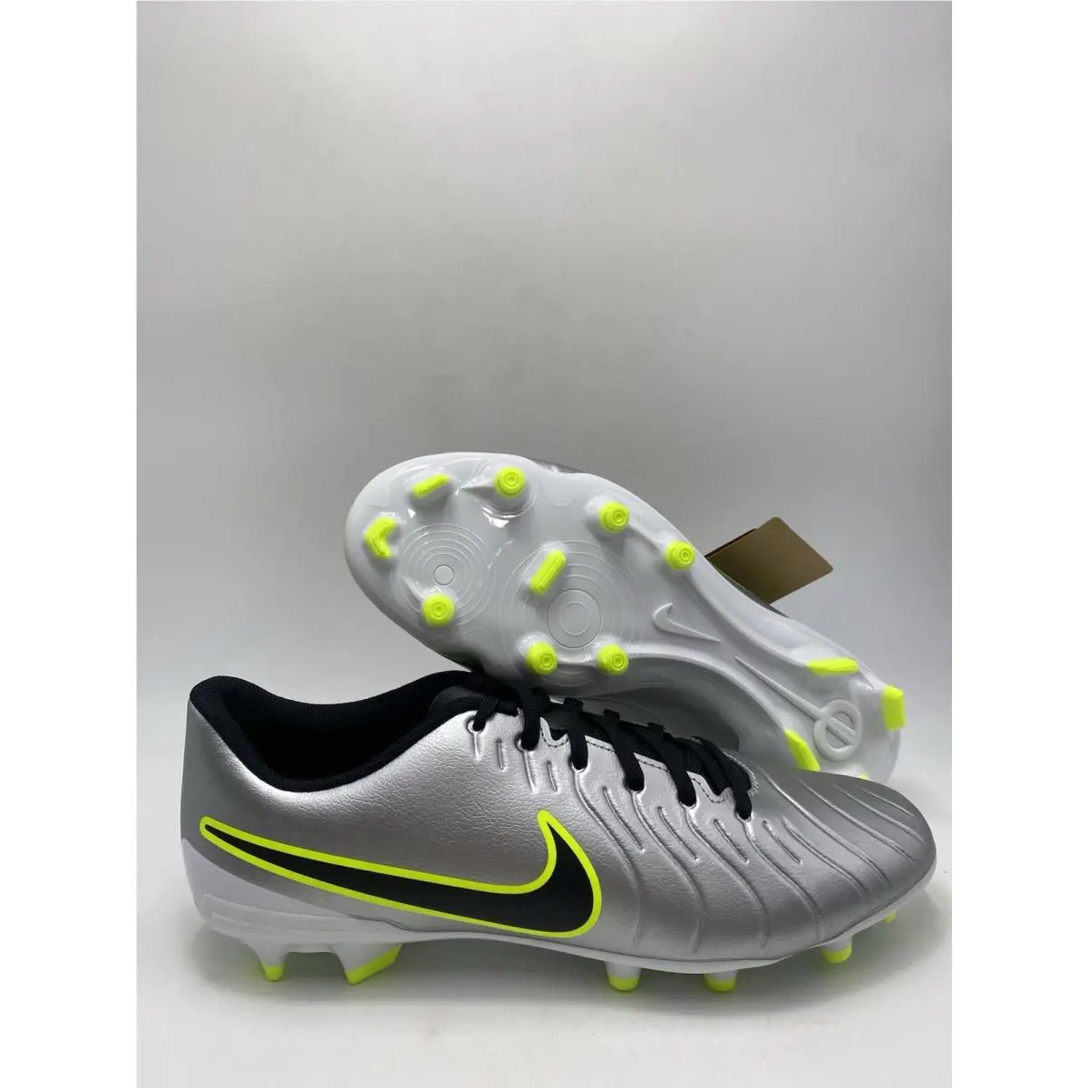 Nike Legend 10 Club Fg/mg Metallic Silver Black Volt DV4344 001 Men`s Sz 11.5