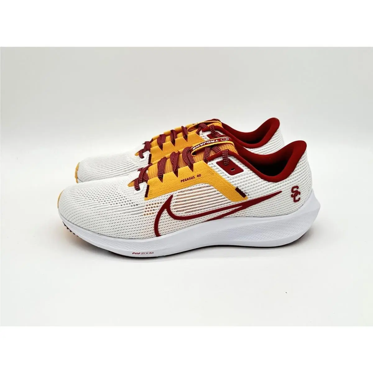 Nike Pegasus 40 Usc Men`s Size 10 Running Shoes White Yellow Red DZ6003-100