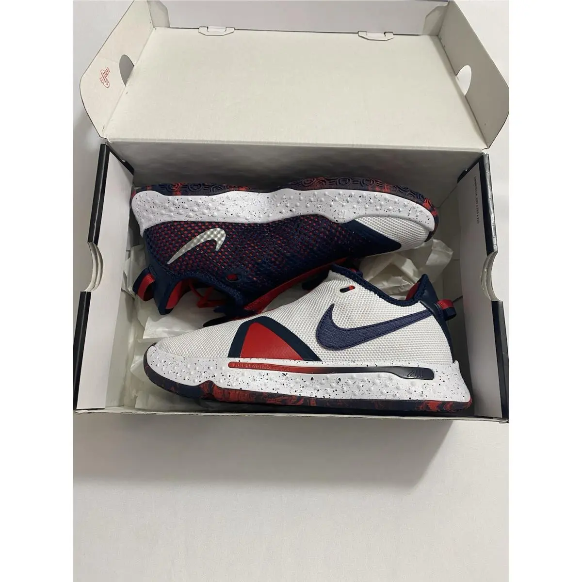 Mens Size 8.5 White Red Blue  PG 4 Basketball Shoes CD5079 101 by Nike