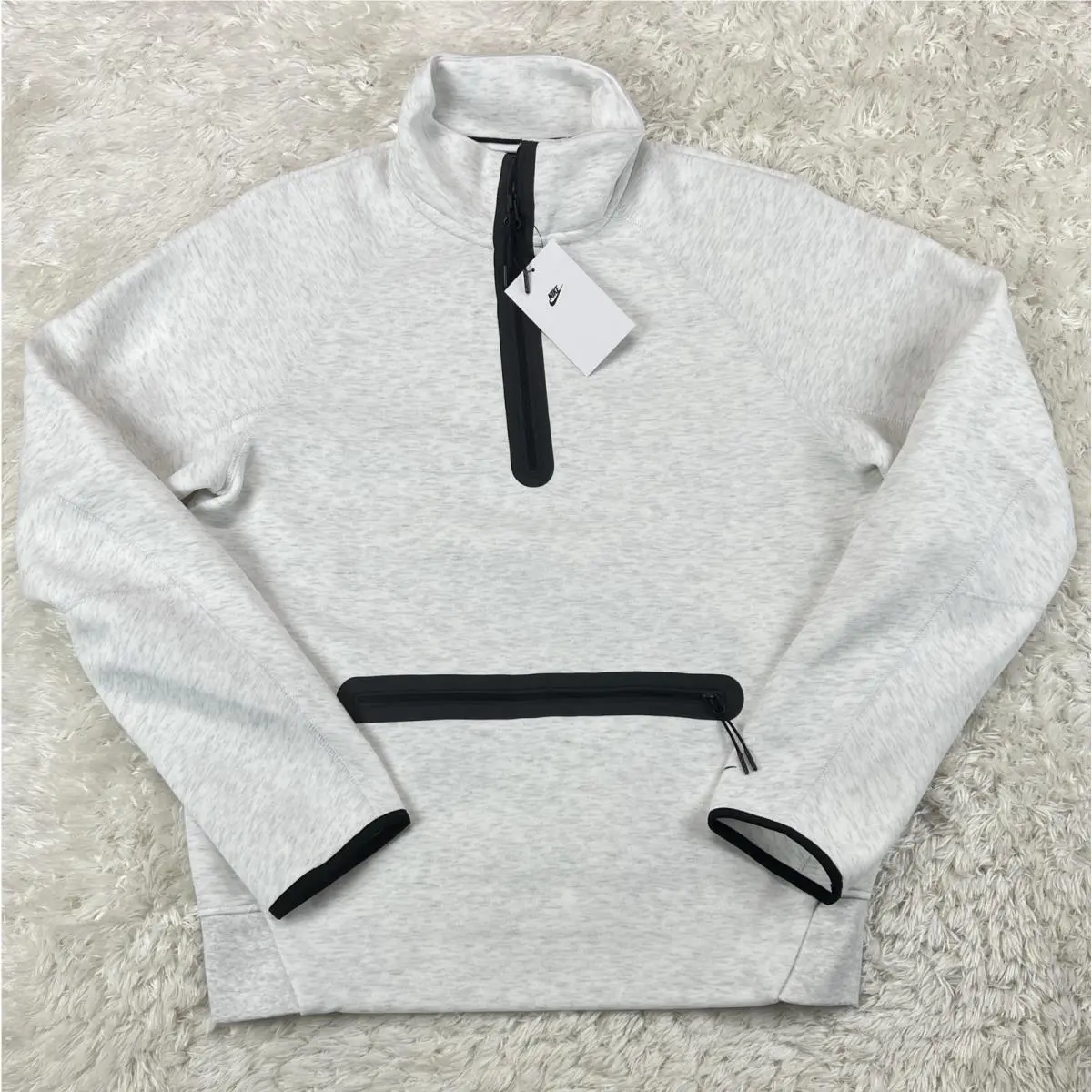 Nike Tech White Fleece Sweatshirt Sweater Half-zip FB7998-051 Mens Medium