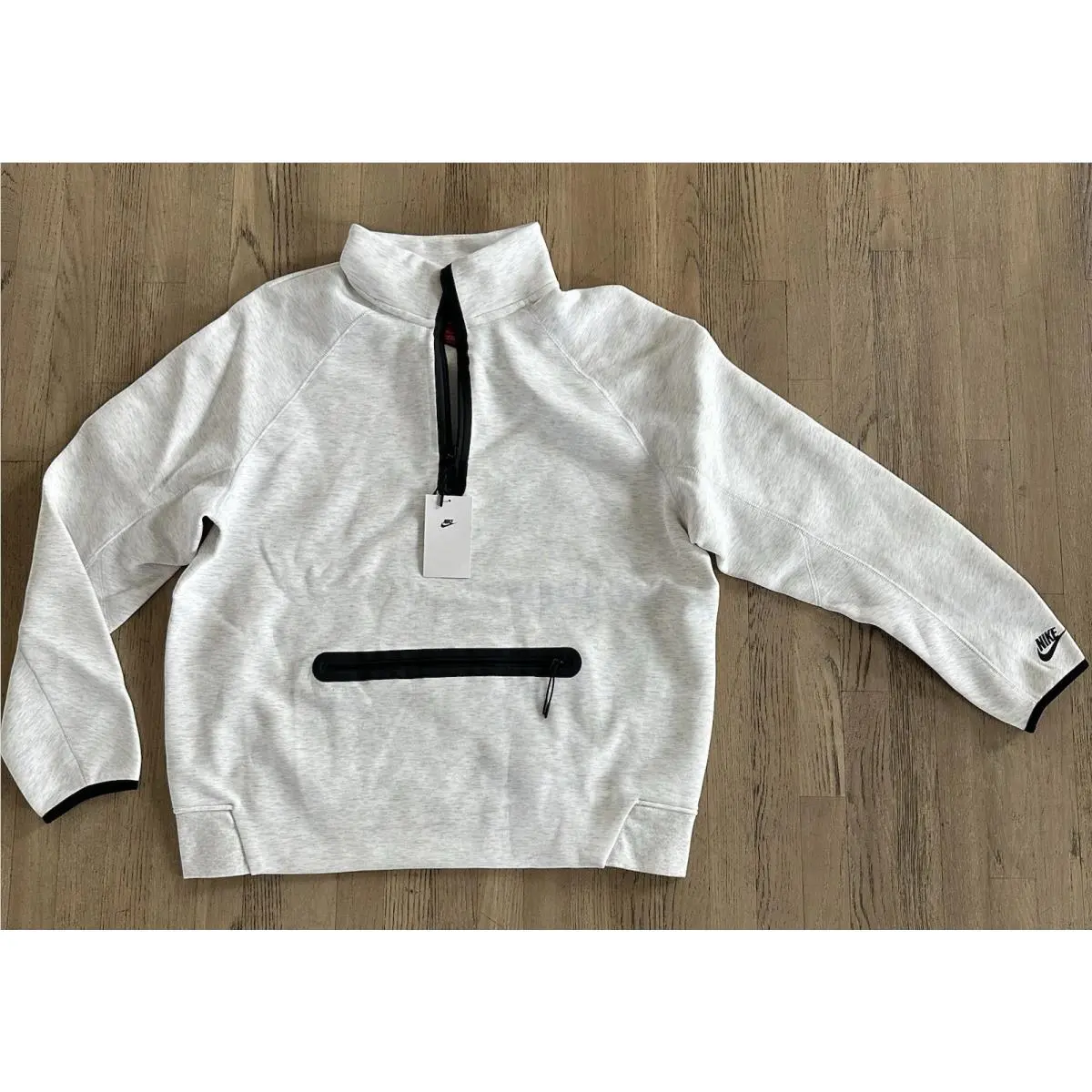 Nike Tech Fleece Quarter Zip Sweatshirt Men`s XL Birch Grey FB7998-051
