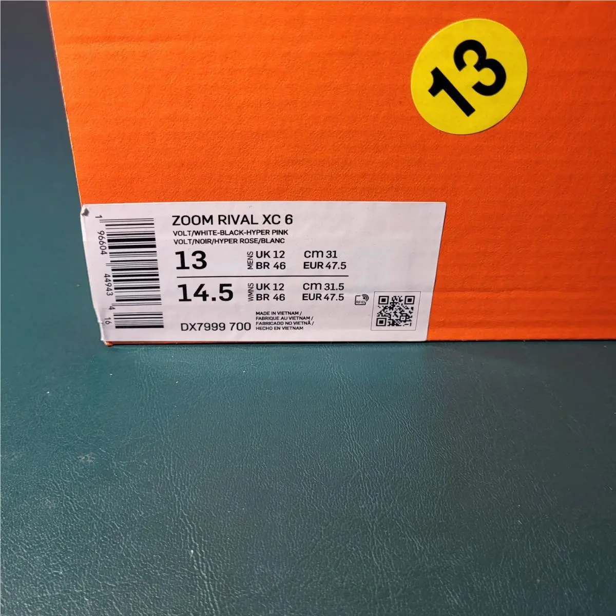 Nike shoes - Nike Zoom Rival XC 6 - DX7999-700 - Volt 5