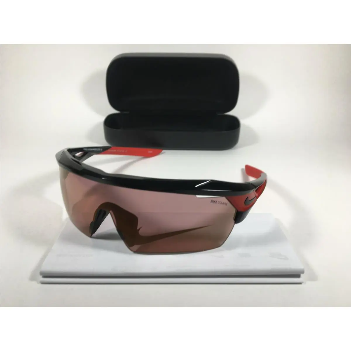 Men`s Hyperforce Elite XL Sunglasses EV1189 066 Black Challenge Red Copper by Nike