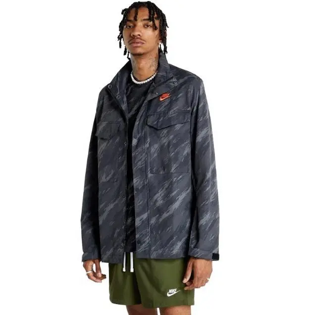 Sportswear Woven Players Jacket Black/gray/olive Size S 10816 by Nike
