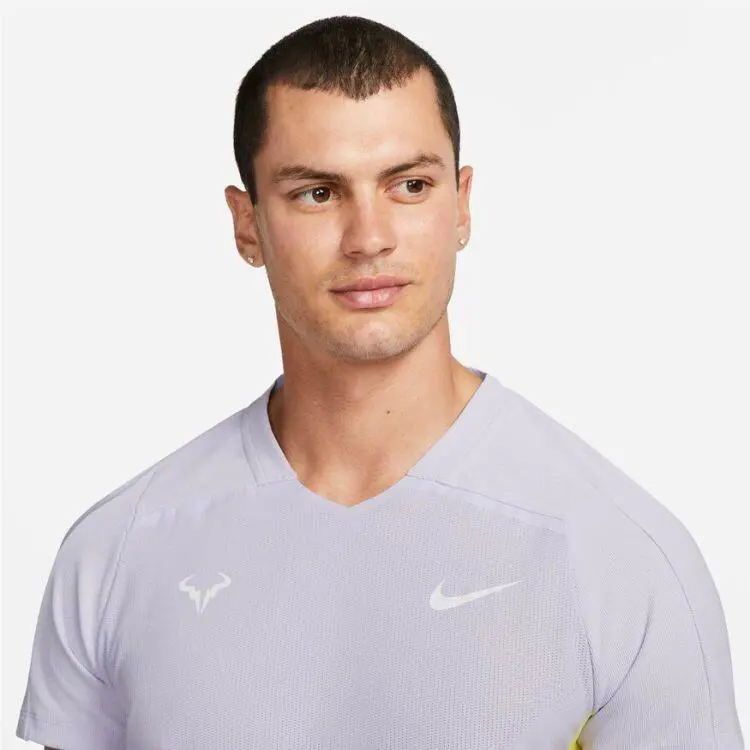 Nike clothing - Nike Court Rafael Nadal ADV Top - Violet Frost / Yellow 3