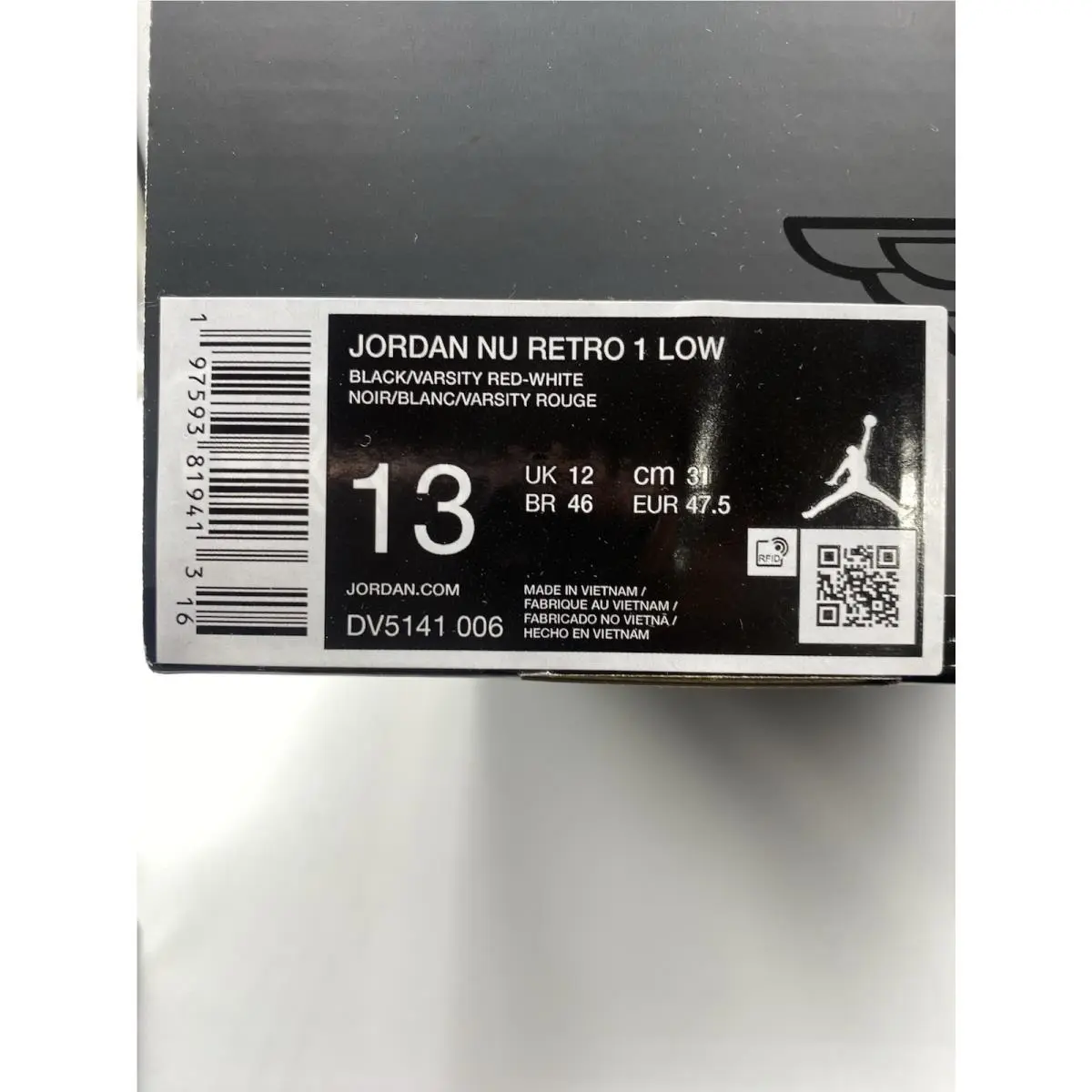 Nike shoes - Jordan Nu Retro 1 - Retro - DV5141 006 - Black/Varsity Red-White (UPC: 197593819413) 6