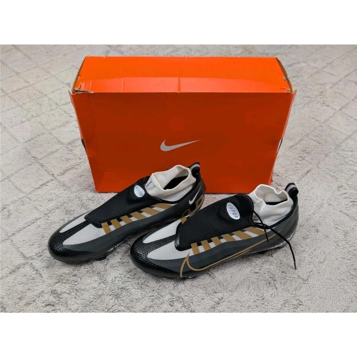 Vapor Edge Pro 360 Football Cleats Black Gold White Size 14 DQ3670-002 by Nike