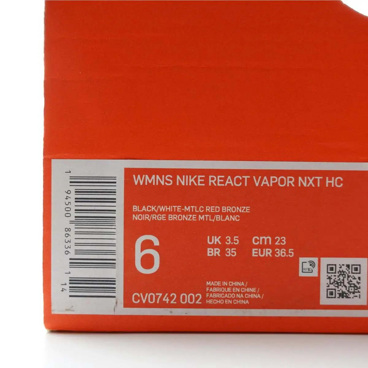 Nike shoes - Nike React Vapor - React Vapor - CV0742-002 - Black, Manufacture: Black/White/Metallic Red Bronze 9