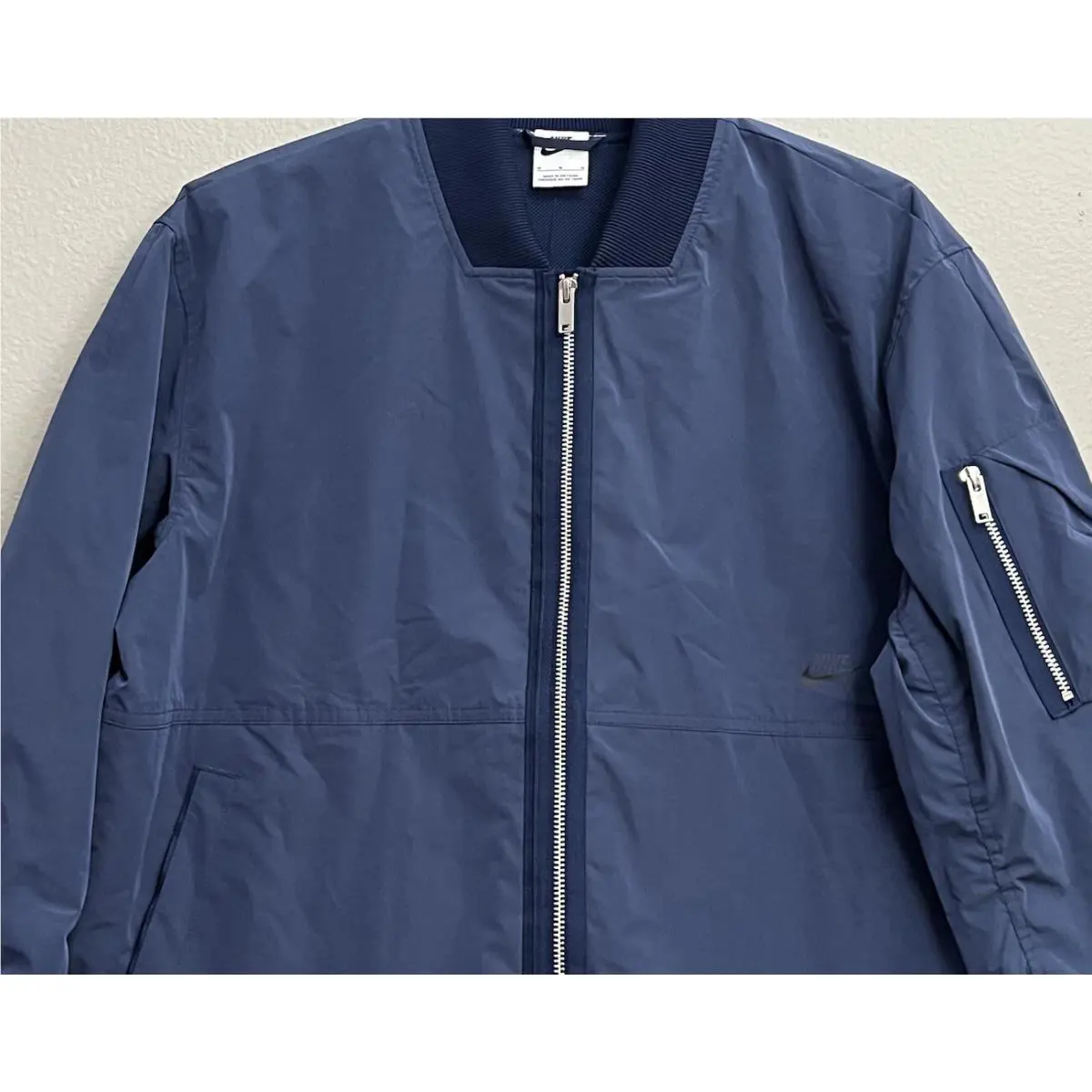 Nike clothing - Nike Sportswear Essentials Lined Bomber Jacket - DD4714-410 - Midnight Navy (UPC: 195238965860) 0