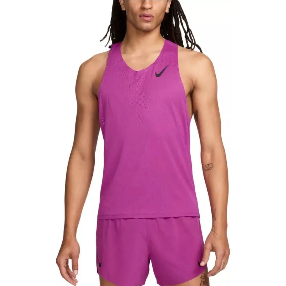 Nike Aeroswift Men`s Dri-fit Adv Running Singlet FN4231-518 Purple Sz M