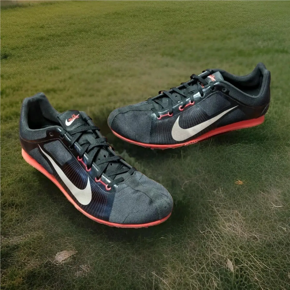 Nike Zoom Rival D 4 Distance Running Spikes Shoes Men`s Size 10.5 Black Red