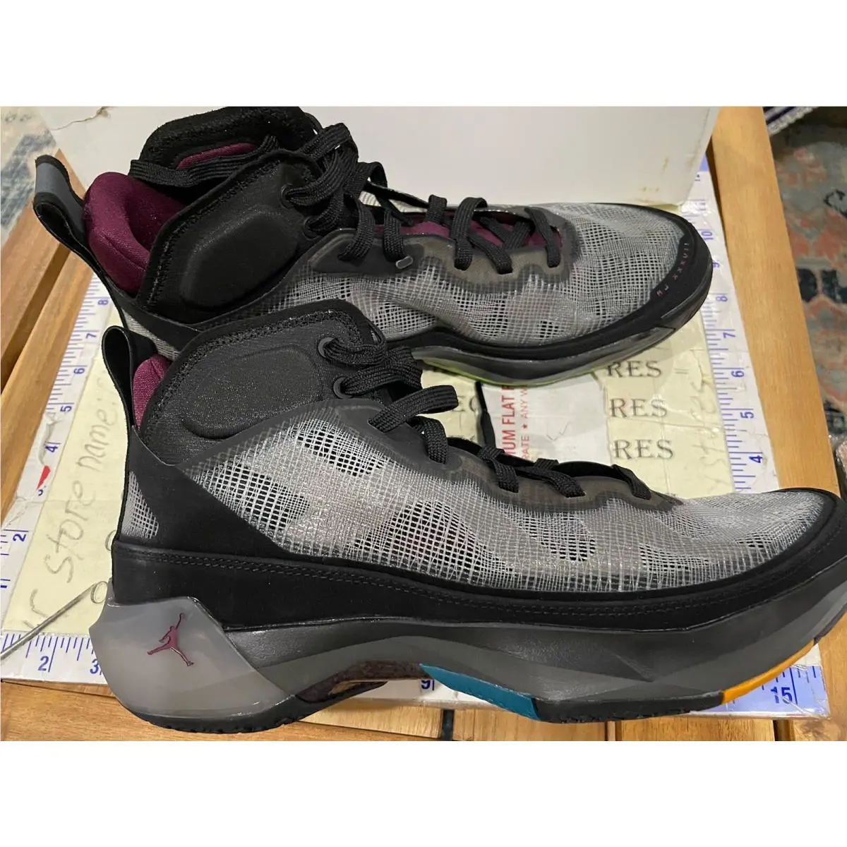 Nike Jordan Xxxvii 37 Black Bordeaux Mdnt Gld Basketball Shoes DD6958 001 Sz 9.5