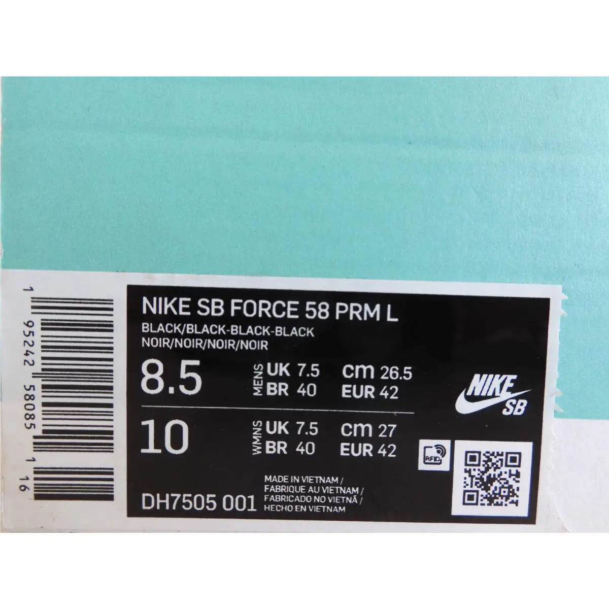 Nike shoes - Nike SB Force 58 Premium - DH7505-001 - Black (UPC: 195242580943) 3