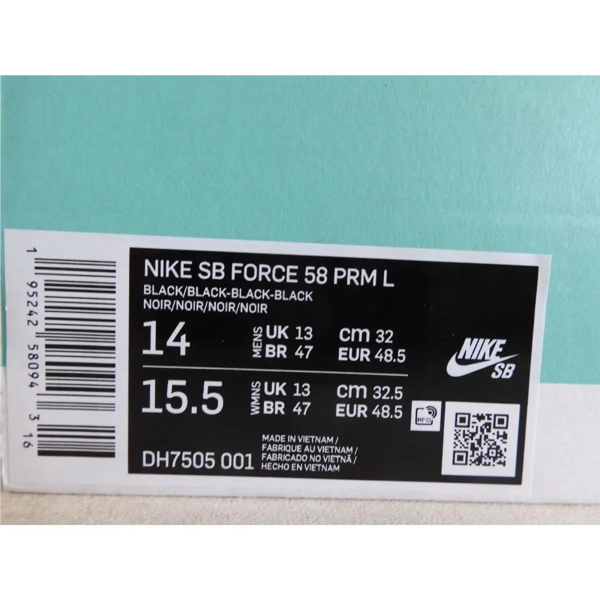 Nike shoes - Nike SB Force 58 Premium - DH7505-001 - Black (UPC: 195242580943) 3