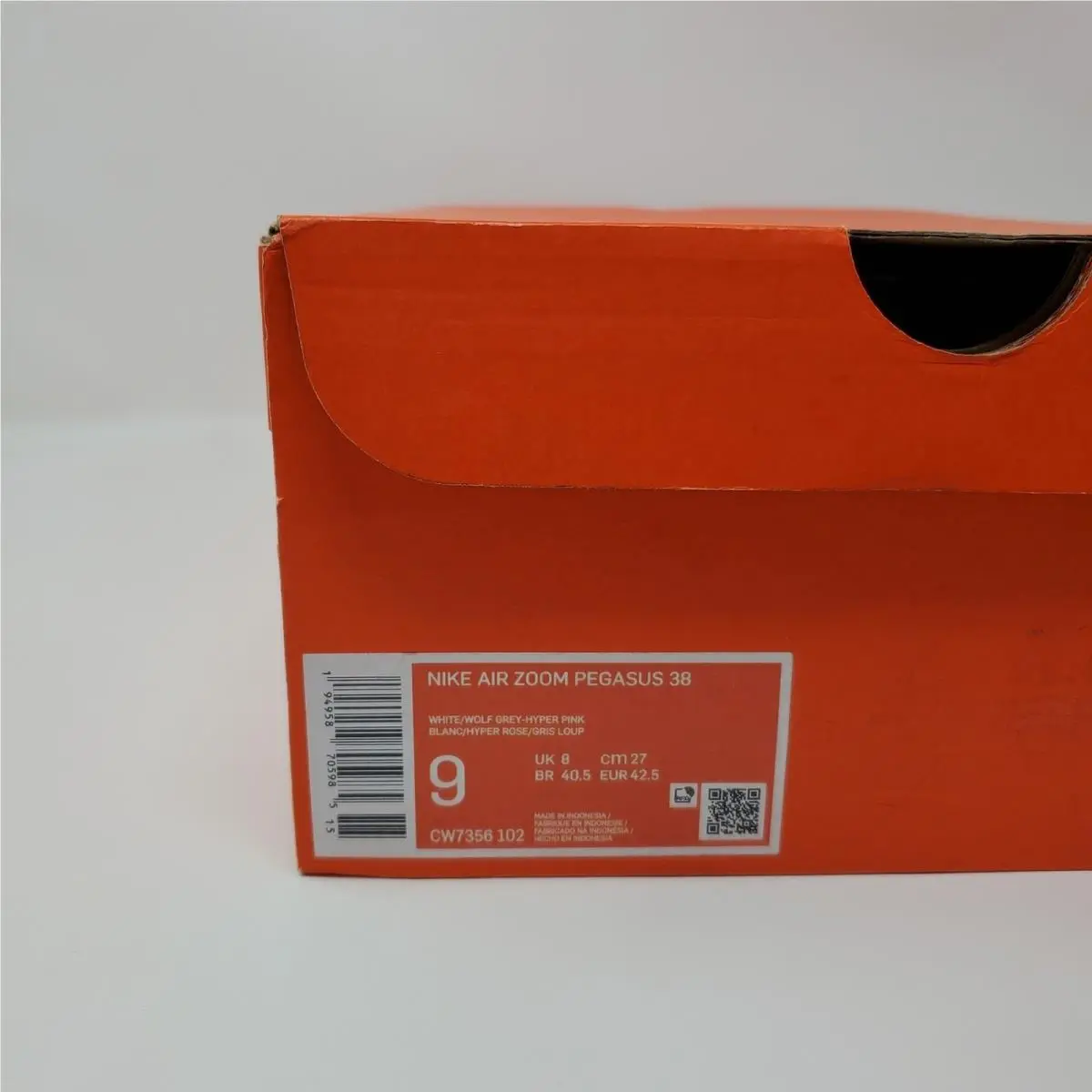 Nike shoes - Nike Air Zoom Pegasus 38 - CW7356-102 - White/Wolf Grey-Hyper Pink (UPC: 194958706074) 8