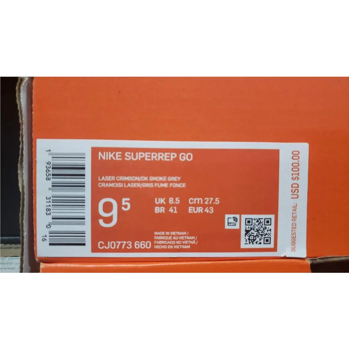 Nike shoes - Nike SuperRep Go - SuperRep - CJ0773 660 - Laser Crimson/DK Smoke Grey (UPC: 193658311830) 4