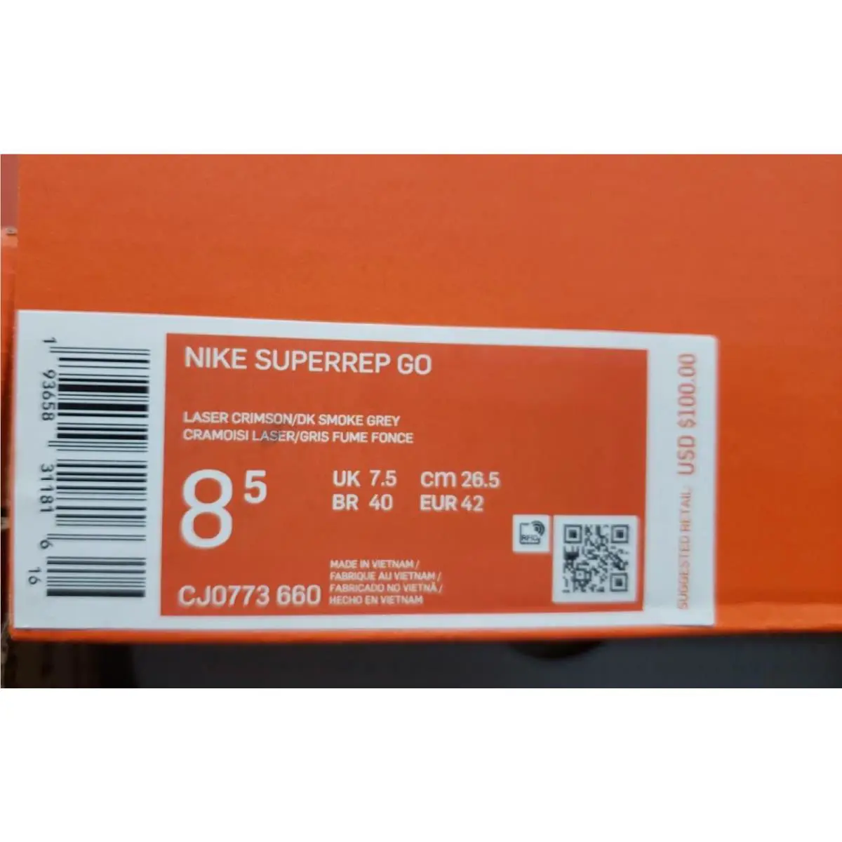 Nike shoes - Nike SuperRep Go - SuperRep - CJ0773 660 - Laser Crimson/DK Smoke Grey (UPC: 193658311830) 4