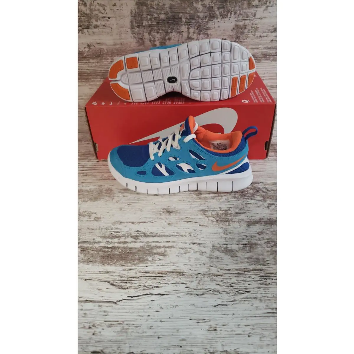 Nike shoes - Nike Free Run 2 - Free Run - Laser Blue/Safety Orange (UPC: 196149532424) 3