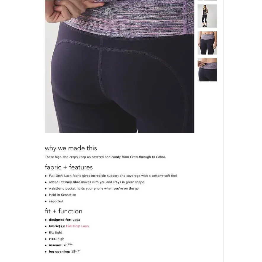 Lululemon clothing - Black Grape / Space Dye Camo Tender Violet Black G 8