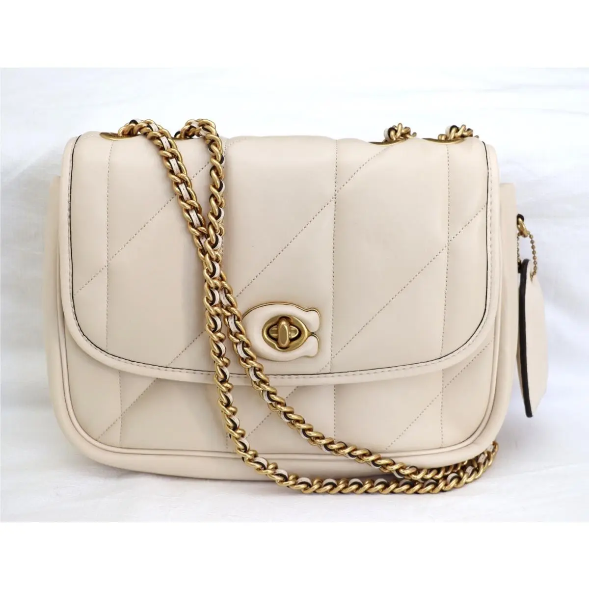 Coach Chalk Madison Quilted Pillow Leather Shoulder Bag C8560 + Dustbag