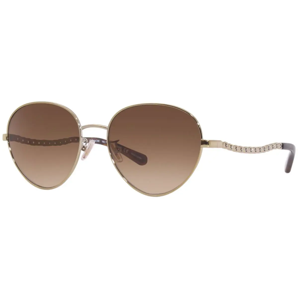 Coach L1148 HC7114 900574 Sunglasses Women`s Light Gold/brown Gradient Lens 56mm