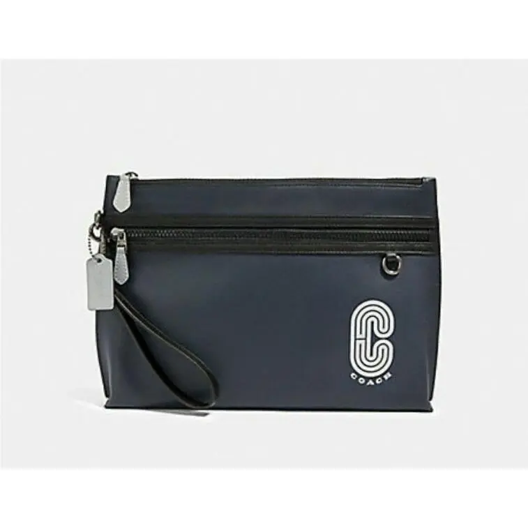 Sporty Carry All Pouch with Reflective  Patch  91250 Qb/midnight NA by Coach