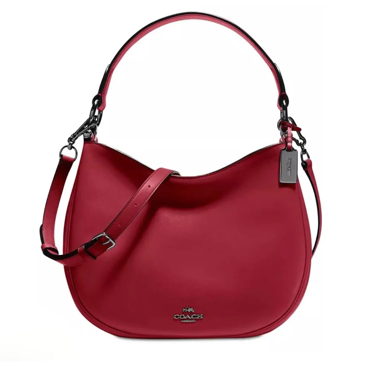 Coach 54446 Nomad Crossbody/hobo In Glovetanned Leather Lined Cherry Red