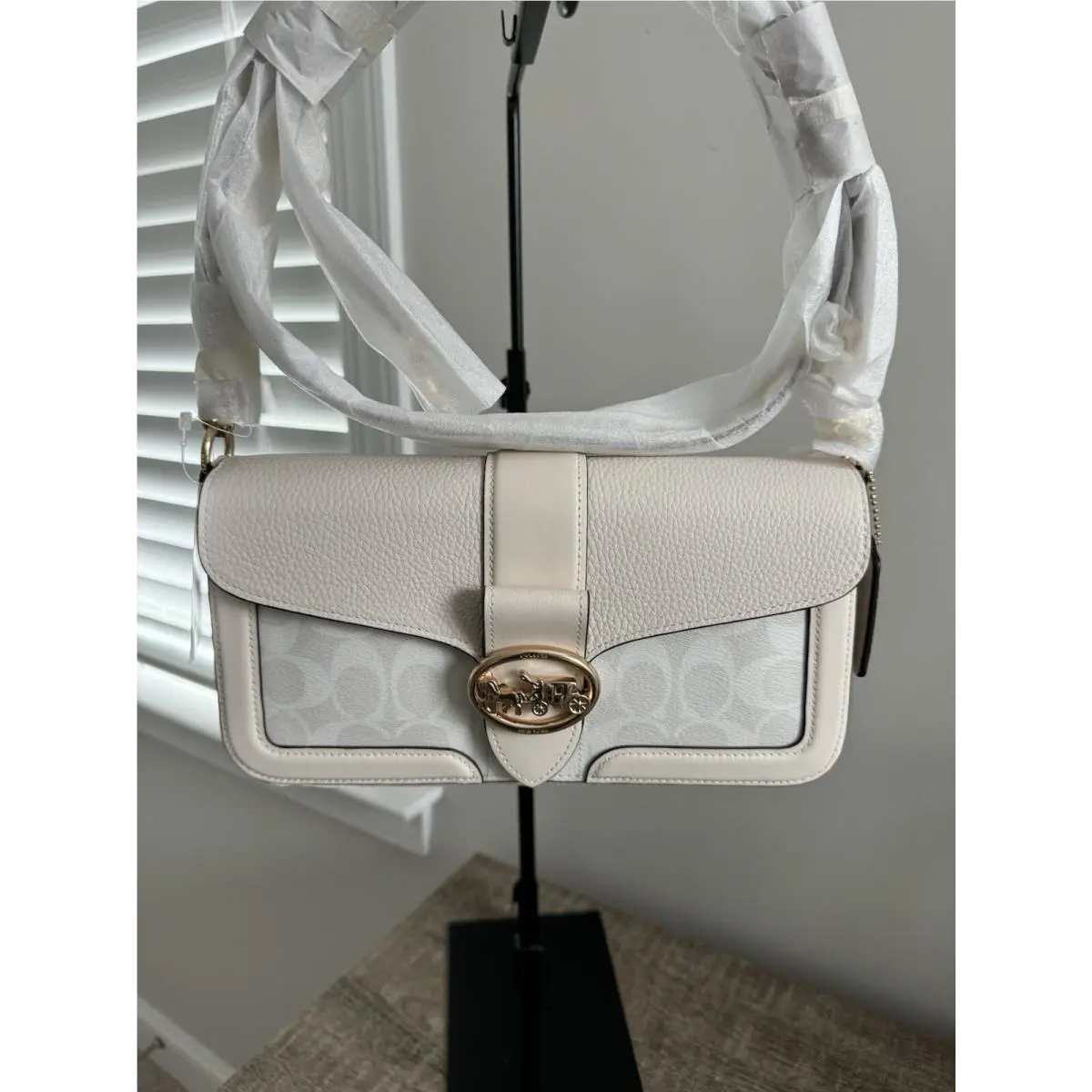 Georgie Shoulder Bag In Signature Coated Canvas C4067 Chalk/chalk by Coach