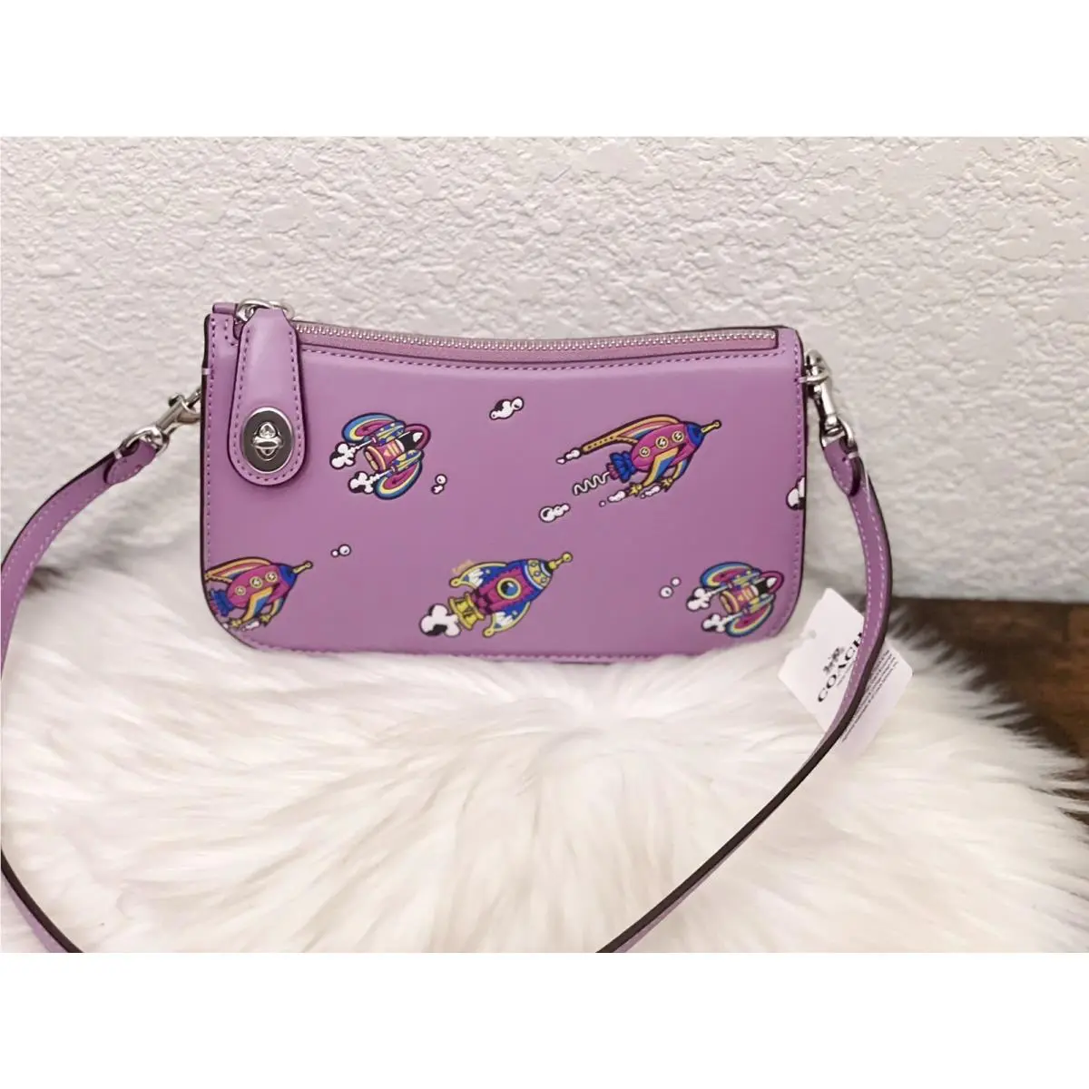 Coach Cosmic Coach Penn Shoulder Bag with Rocket Print