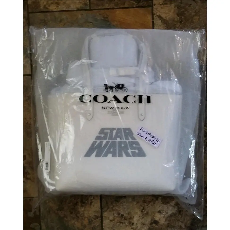 Star Wars Coach Signature Cream White Large Shoulder Bag F89036