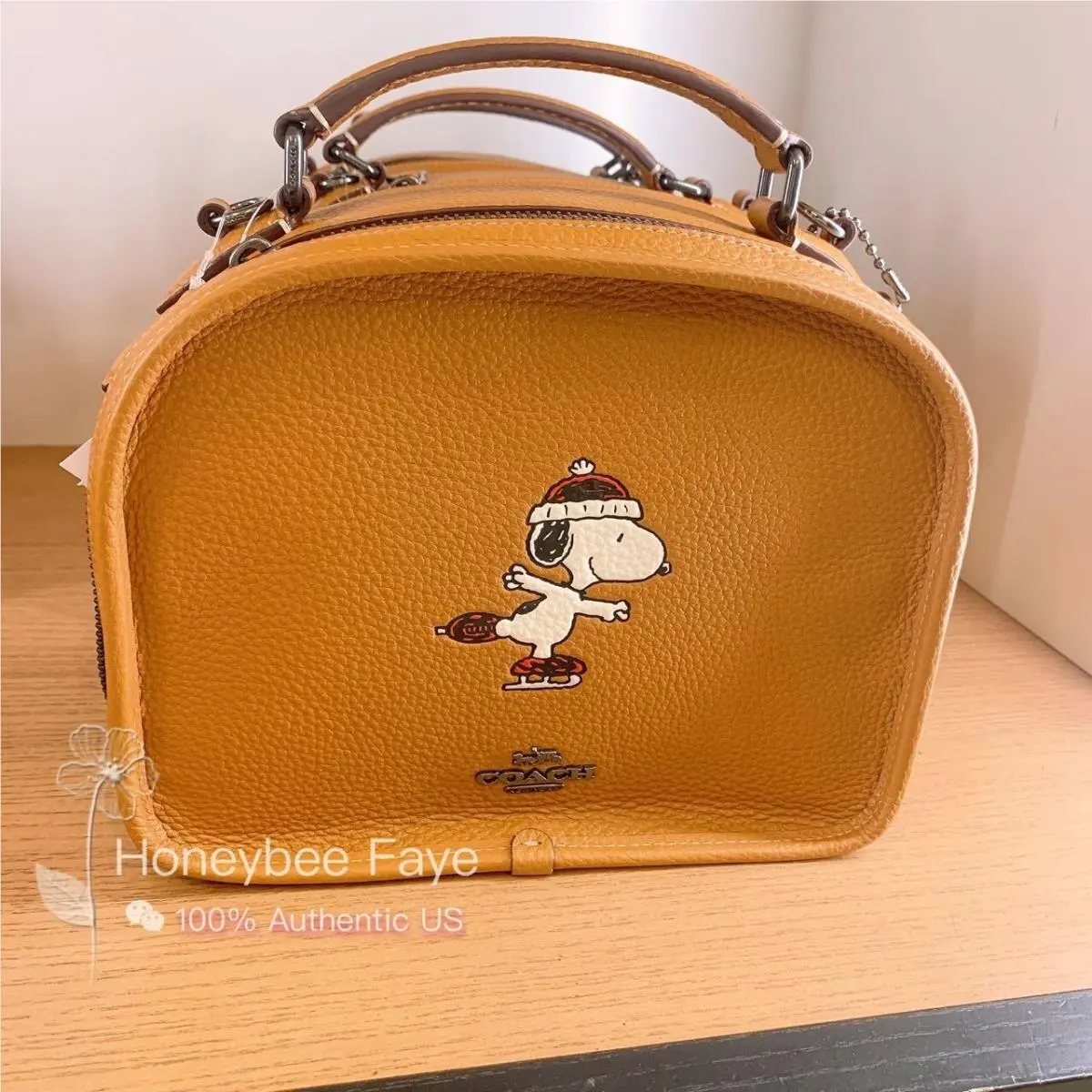 Coach X Peanuts Lunch Pail with Snoopy Ice Skate Motif CE846