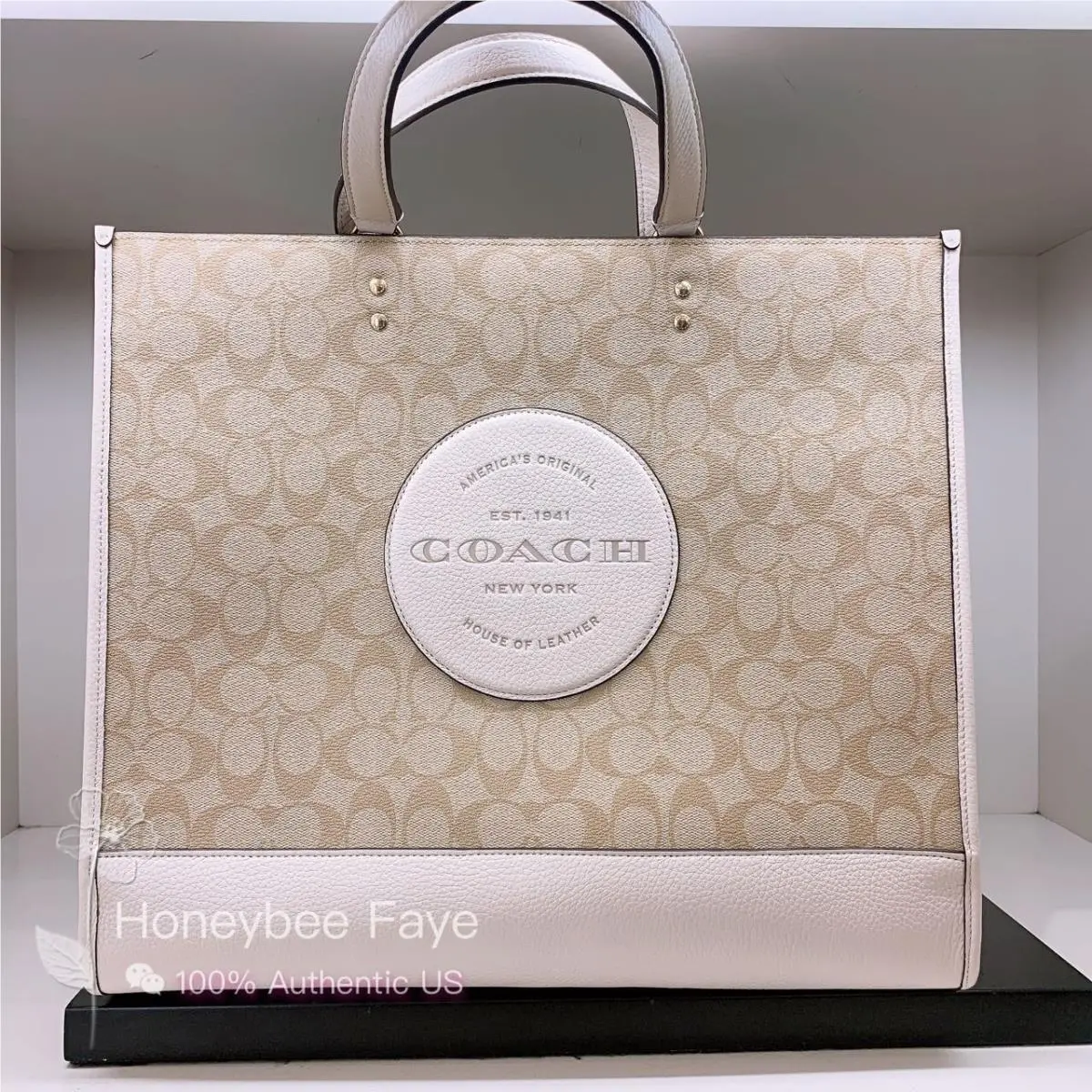 Coach Dempsey Tote 40 In Signature Canvas with Coach Patch C1789