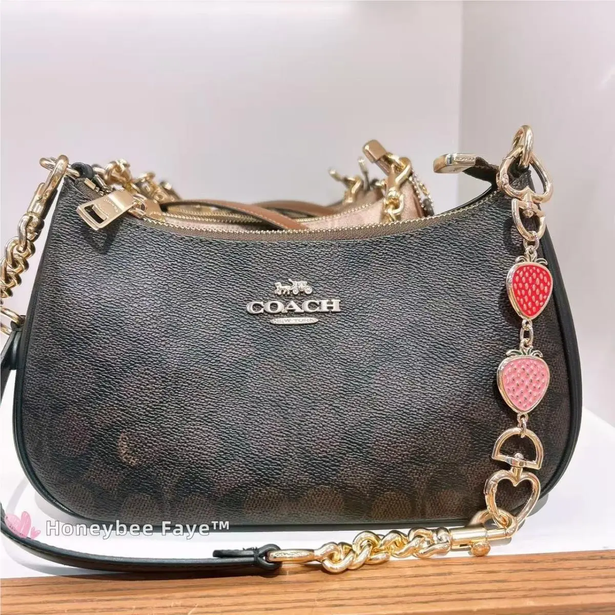 Coach Teri Shoulder Crossbody Bag In Signature Canvas/tan/brown CV933