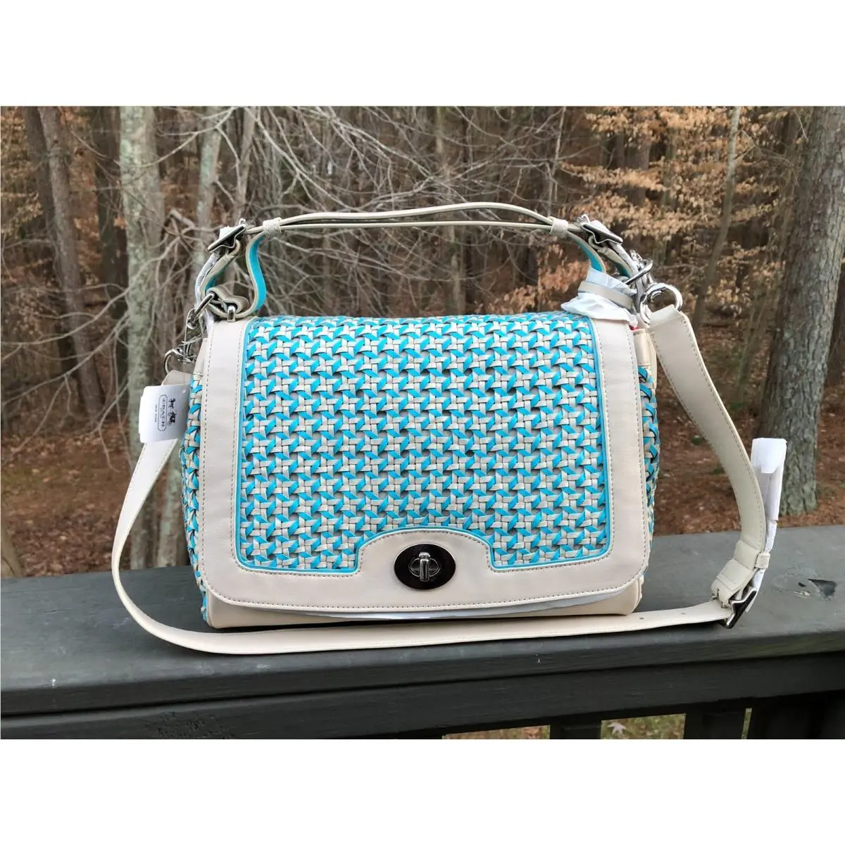 Coach Legacy Caning Romy Crossbody Purse Robin Light Sand 23411