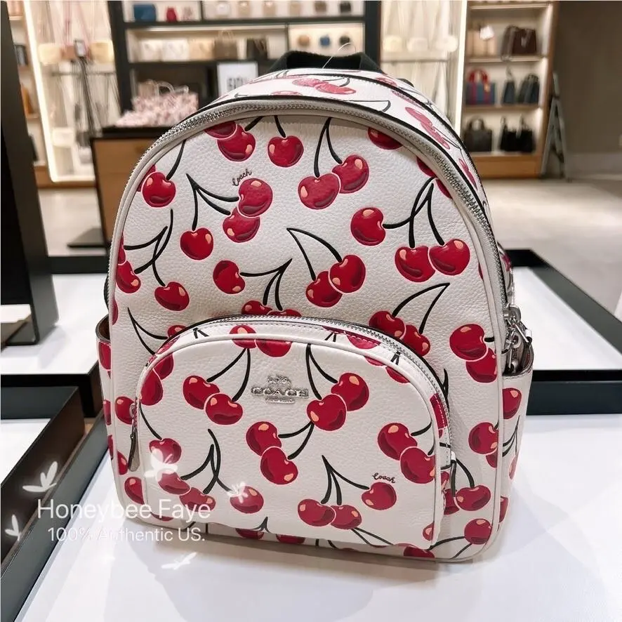 Coach Court Backpack with Cherry Print CAA72