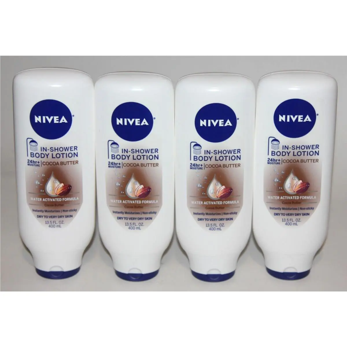 Lot 4 Nivea In-shower Cocoa Butter Body Lotion Dry TO Very Dry Skin 13.5 FL OZ
