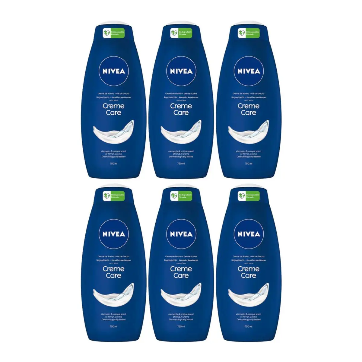 Nivea Creme Care with Elements Unique Scent Body Wash 750ml Pack of 6