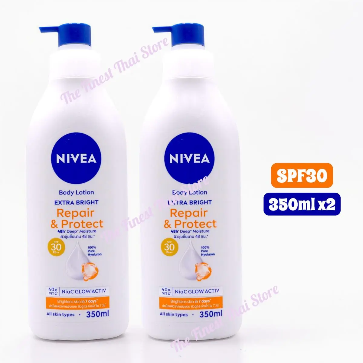 Pack of 2 Nivea Repair Protect 8 Super Food Body Sun Care Lotion SPF30 350ml